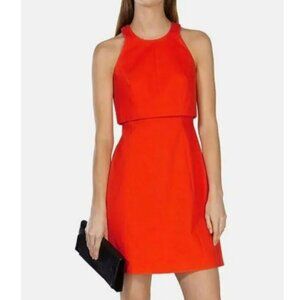 Karen Millen Double Layer Orange A-Line Dress
